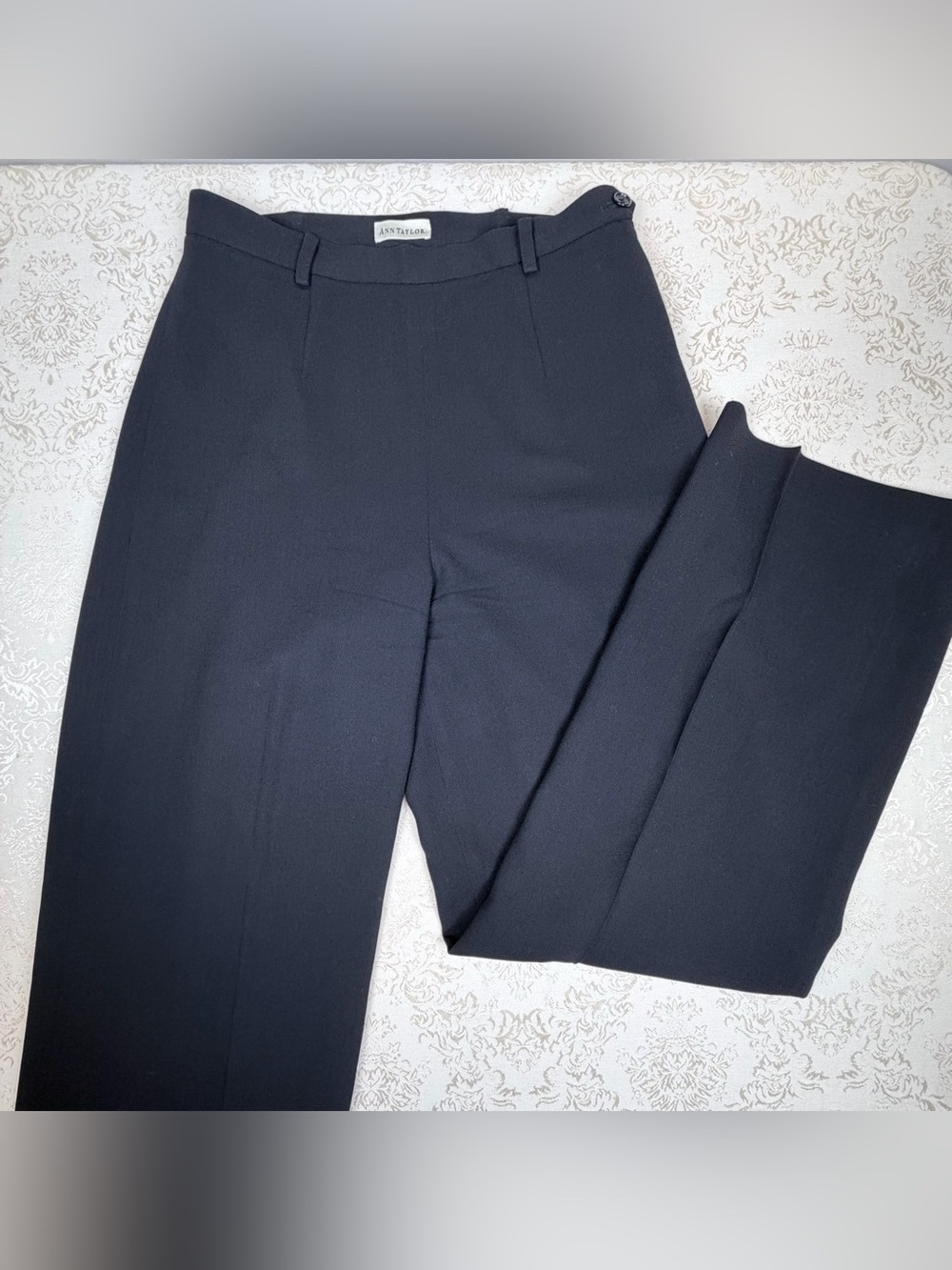 Ann Taylor Wool Black Tailored Trousers, Lined, 8